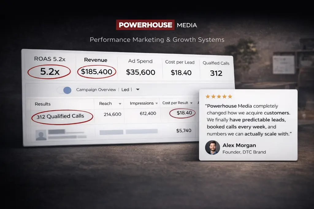 Powerhouse Media performance marketing services dashboard