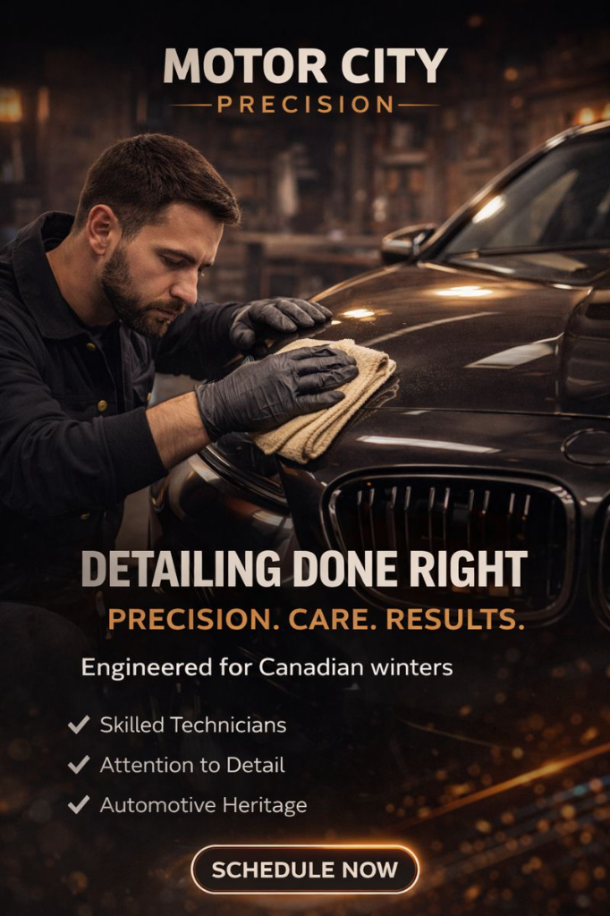 Motor City Precision branding emphasizing attention to detail and skilled technicians