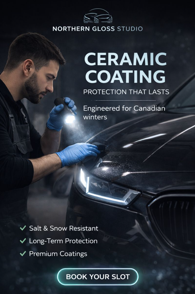 Northern Gloss Studio marketing material highlighting protection for Canadian winters