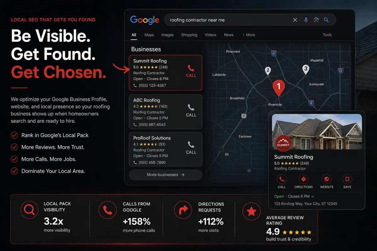 Local SEO and Google Maps strategy for roofing contractors